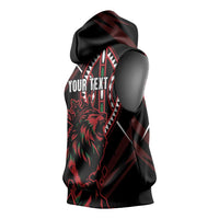 Kenya King Lion Personalized Sleeveless Hoodie Stylized Maasai Shield - Wonder Print Shop