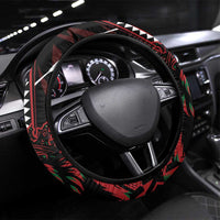 Kenya King Lion Steering Wheel Cover Stylized Maasai Shield - Wonder Print Shop