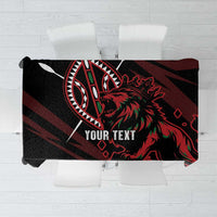 Kenya King Lion Personalized Tablecloth Stylized Maasai Shield - Wonder Print Shop