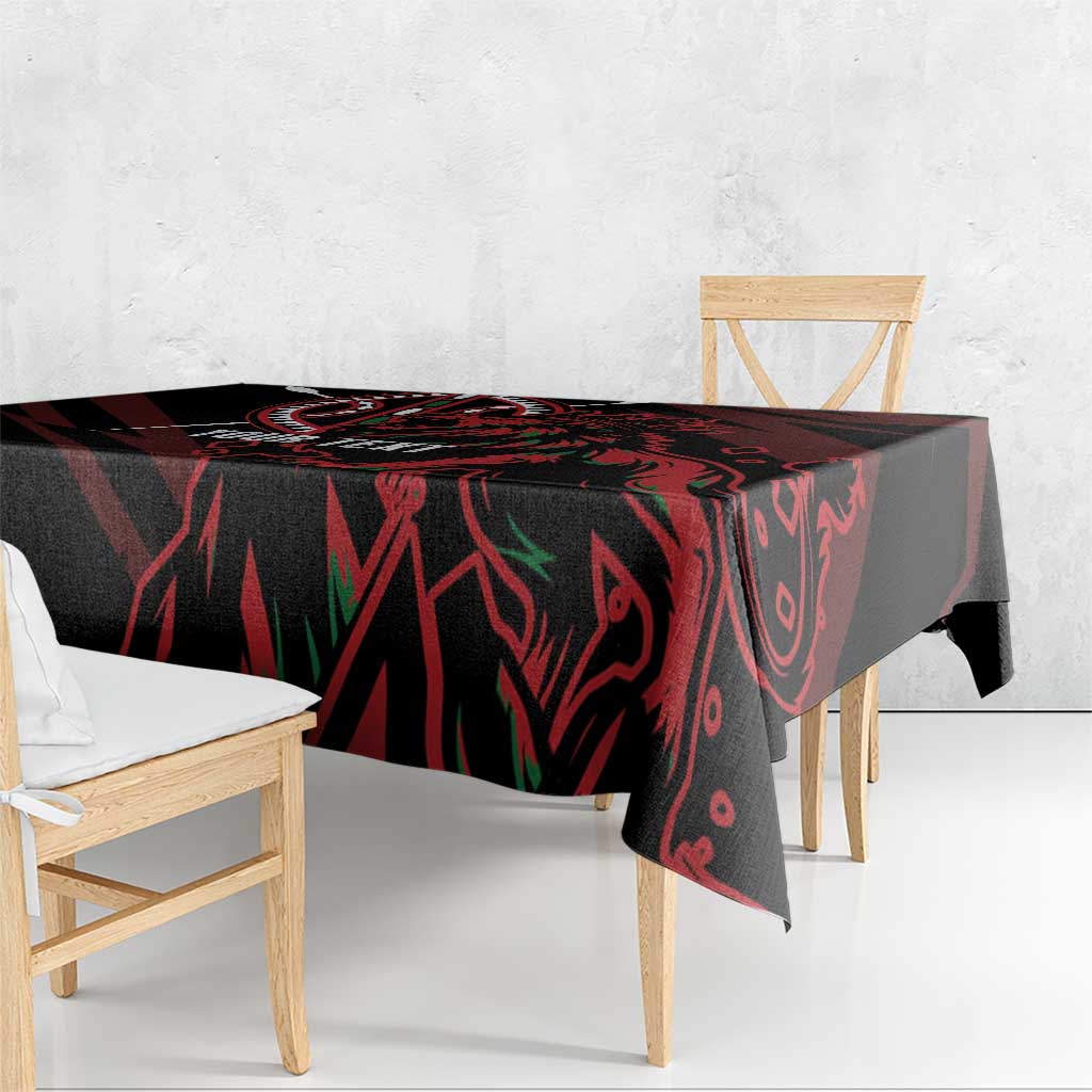 Kenya King Lion Personalized Tablecloth Stylized Maasai Shield - Wonder Print Shop