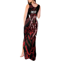Kenya King Lion Personalized Tank Maxi Dress Stylized Maasai Shield - Wonder Print Shop