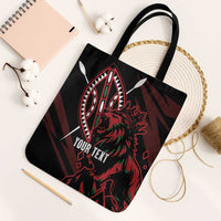 Kenya King Lion Personalized Tote Bag Stylized Maasai Shield - Wonder Print Shop