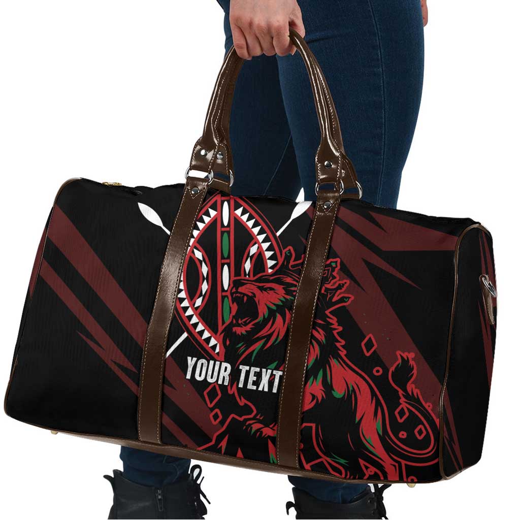 Kenya King Lion Personalized Travel Bag Stylized Maasai Shield - Wonder Print Shop