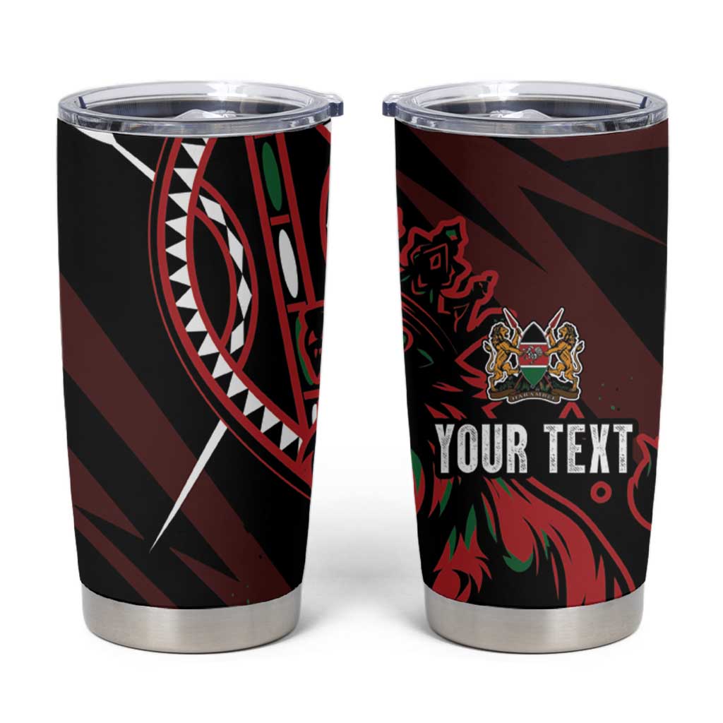 Kenya King Lion Personalized Tumbler Cup Stylized Maasai Shield - Wonder Print Shop