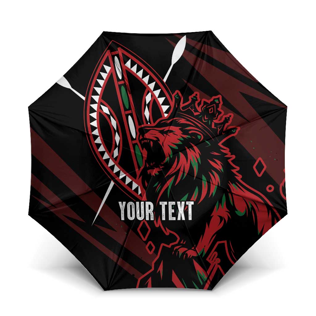 Kenya King Lion Personalized Umbrella Stylized Maasai Shield - Wonder Print Shop