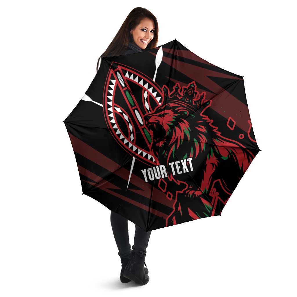 Kenya King Lion Personalized Umbrella Stylized Maasai Shield - Wonder Print Shop