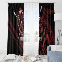 Kenya King Lion Personalized Window Curtain Stylized Maasai Shield - Wonder Print Shop