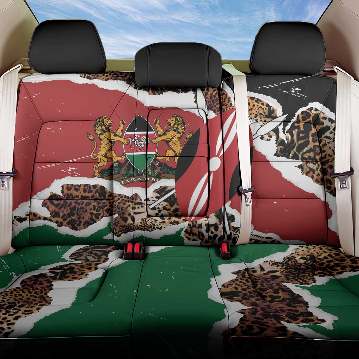 Kenya Grunge Back Car Seat Cover Mix Animal Skin Pattern - Wonder Print Shop
