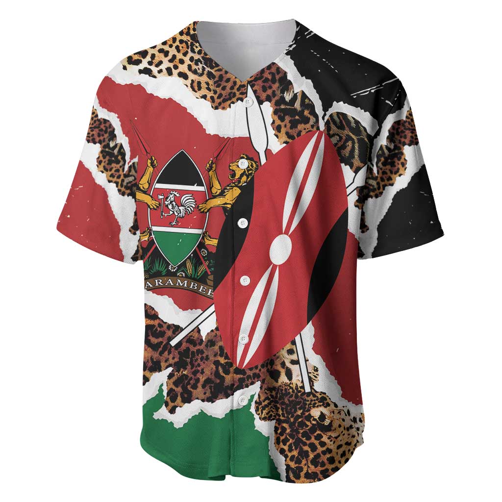 Kenya Grunge Baseball Jersey Mix Animal Skin Pattern - Wonder Print Shop