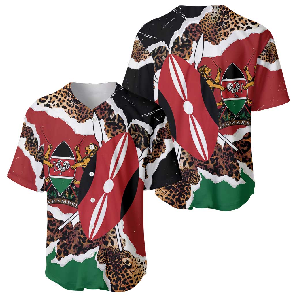 Kenya Grunge Baseball Jersey Mix Animal Skin Pattern - Wonder Print Shop