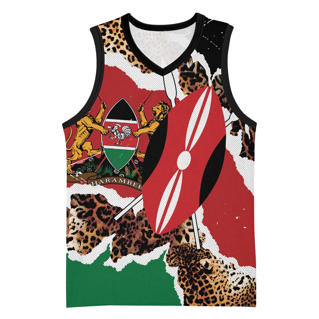 Kenya Grunge Basketball Jersey Mix Animal Skin Pattern - Wonder Print Shop