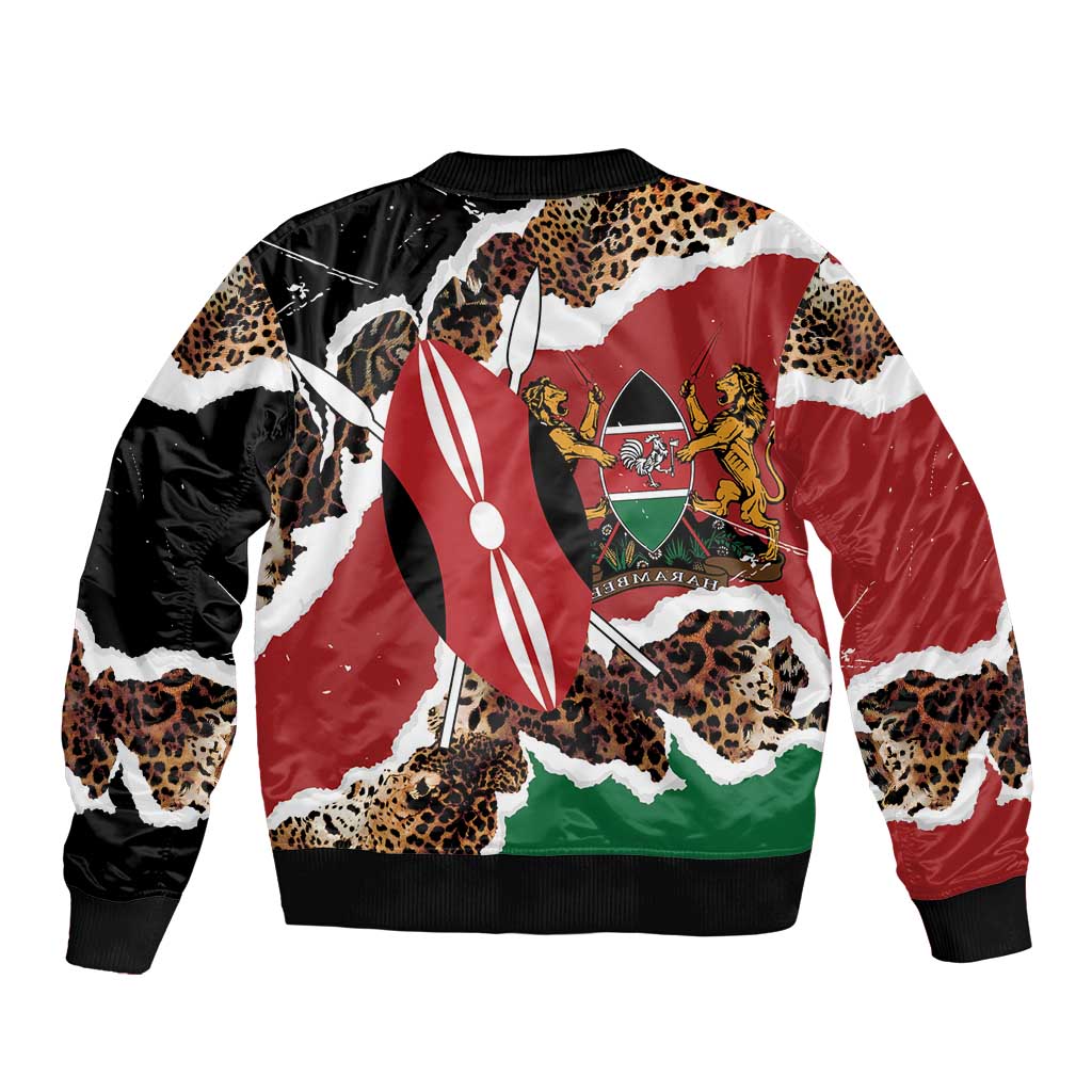 Kenya Grunge Bomber Jacket Mix Animal Skin Pattern - Wonder Print Shop