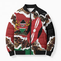 Kenya Grunge Bomber Puffer Jacket Mix Animal Skin Pattern - Wonder Print Shop