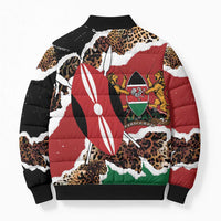 Kenya Grunge Bomber Puffer Jacket Mix Animal Skin Pattern - Wonder Print Shop