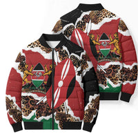 Kenya Grunge Bomber Puffer Jacket Mix Animal Skin Pattern - Wonder Print Shop