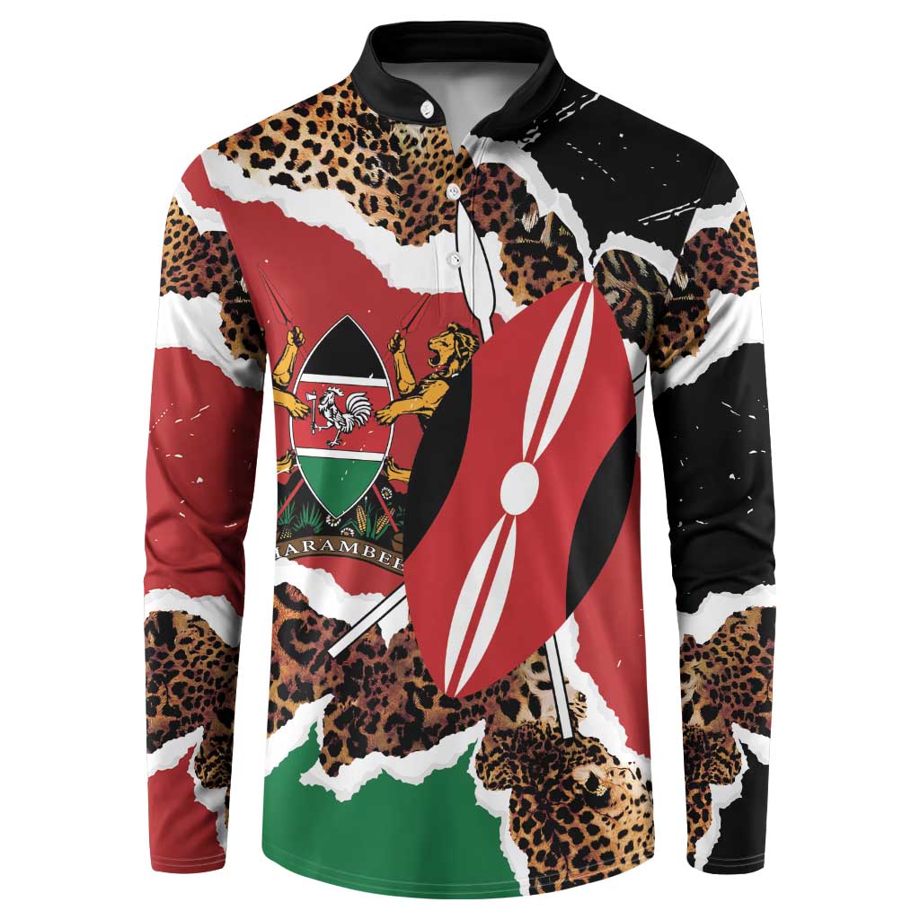 Kenya Grunge Button Sweatshirt Mix Animal Skin Pattern - Wonder Print Shop