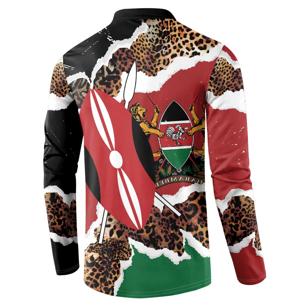 Kenya Grunge Button Sweatshirt Mix Animal Skin Pattern - Wonder Print Shop