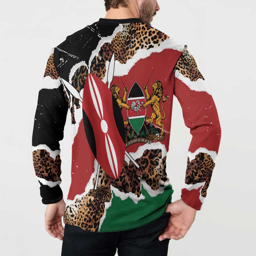 Kenya Grunge Button Sweatshirt Mix Animal Skin Pattern - Wonder Print Shop