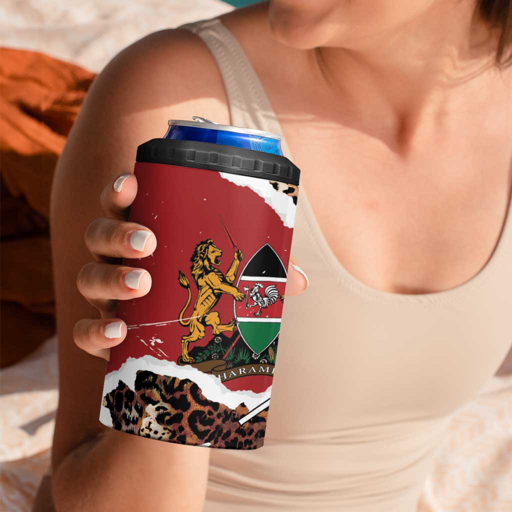 Kenya Grunge 4 in 1 Can Cooler Tumbler Mix Animal Skin Pattern - Wonder Print Shop