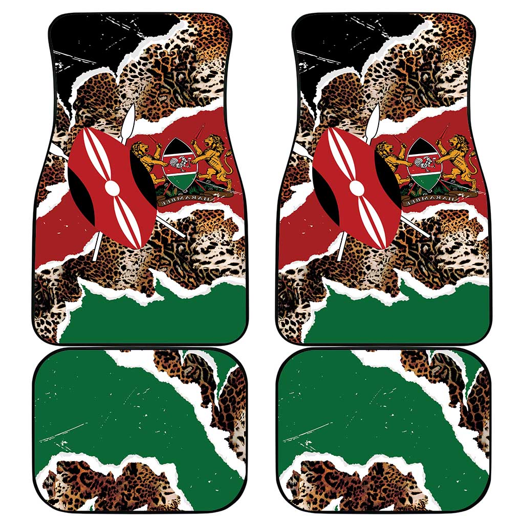 Kenya Grunge Car Mats Mix Animal Skin Pattern - Wonder Print Shop