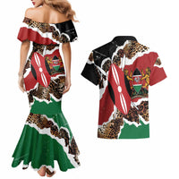 Kenya Grunge Couples Matching Mermaid Dress and Hawaiian Shirt Mix Animal Skin Pattern - Wonder Print Shop