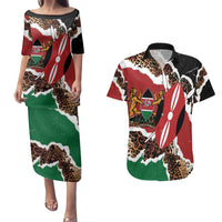 Kenya Grunge Couples Matching Puletasi and Hawaiian Shirt Mix Animal Skin Pattern - Wonder Print Shop