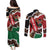 Kenya Grunge Couples Matching Puletasi and Long Sleeve Button Shirt Mix Animal Skin Pattern - Wonder Print Shop