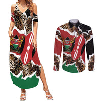 Kenya Grunge Couples Matching Summer Maxi Dress and Long Sleeve Button Shirt Mix Animal Skin Pattern - Wonder Print Shop