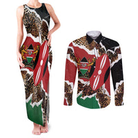 Kenya Grunge Couples Matching Tank Maxi Dress and Long Sleeve Button Shirt Mix Animal Skin Pattern - Wonder Print Shop