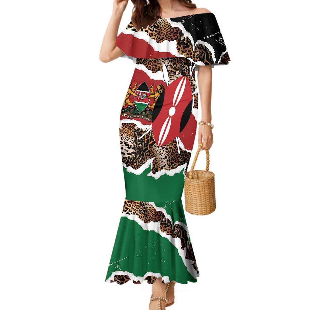 Kenya Grunge Family Matching Mermaid Dress and Hawaiian Shirt Mix Animal Skin Pattern - Wonder Print Shop