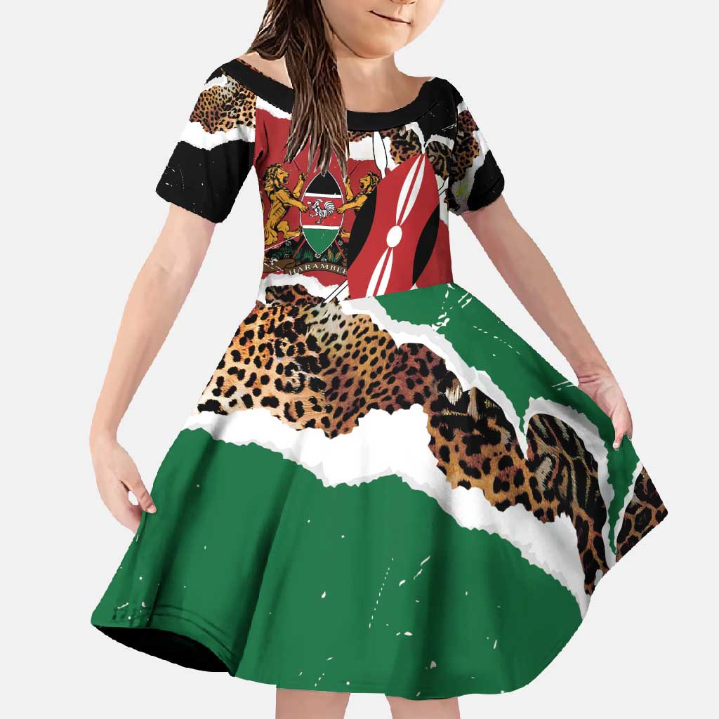 Kenya Grunge Family Matching Off Shoulder Maxi Dress and Hawaiian Shirt Mix Animal Skin Pattern - Wonder Print Shop