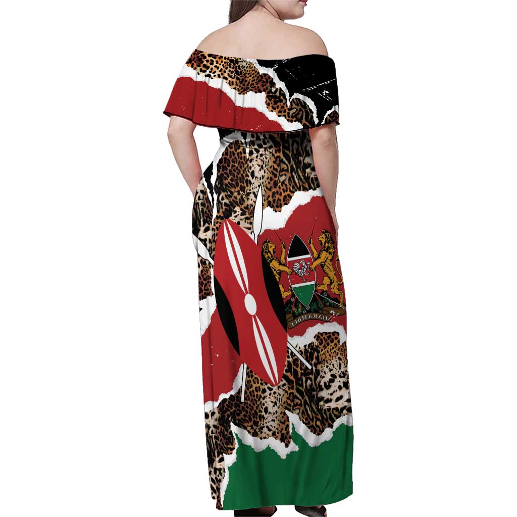 Kenya Grunge Family Matching Off Shoulder Maxi Dress and Hawaiian Shirt Mix Animal Skin Pattern - Wonder Print Shop