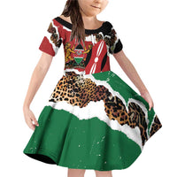 Kenya Grunge Family Matching Off Shoulder Short Dress and Hawaiian Shirt Mix Animal Skin Pattern - Wonder Print Shop