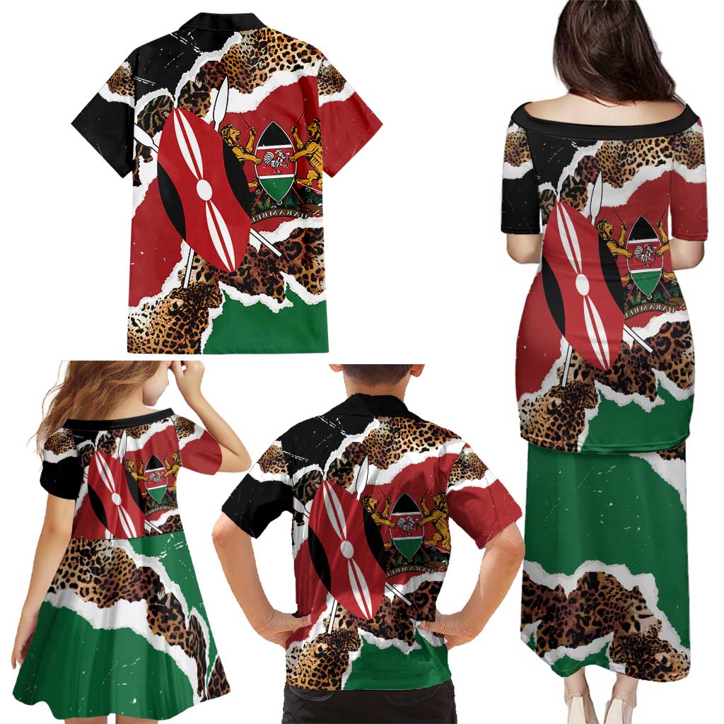Kenya Grunge Family Matching Puletasi and Hawaiian Shirt Mix Animal Skin Pattern - Wonder Print Shop