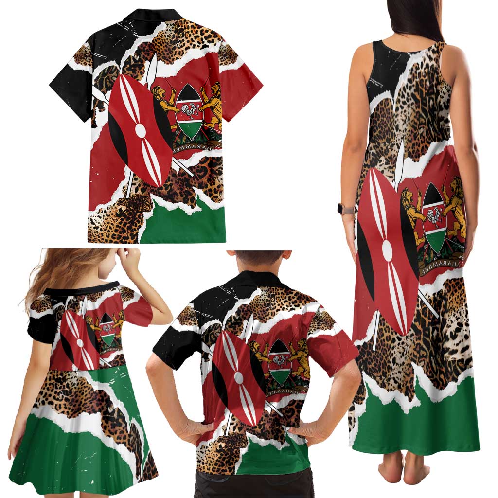 Kenya Grunge Family Matching Tank Maxi Dress and Hawaiian Shirt Mix Animal Skin Pattern - Wonder Print Shop