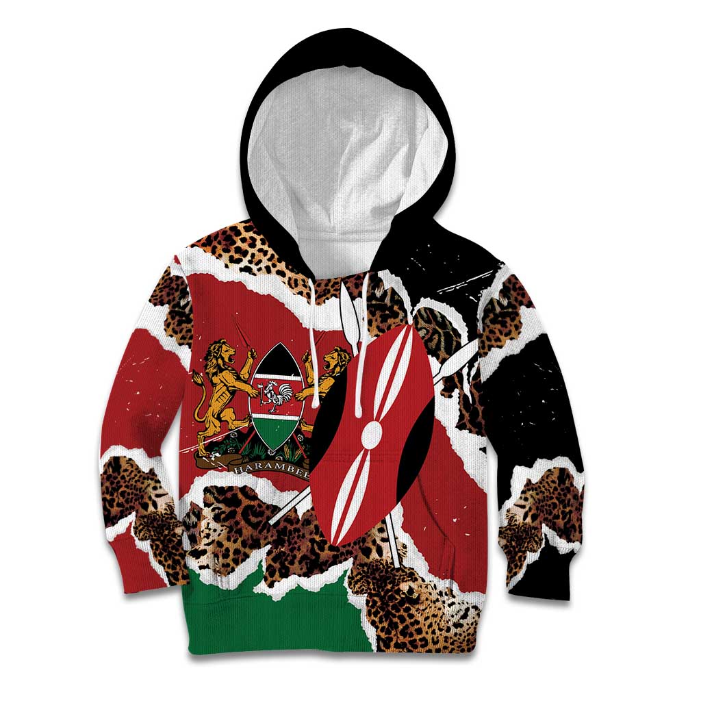 Kenya Grunge Kid Hoodie Mix Animal Skin Pattern - Wonder Print Shop