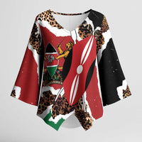 Kenya Grunge Kimono Sleeve Blouse Mix Animal Skin Pattern - Wonder Print Shop