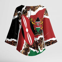 Kenya Grunge Kimono Sleeve Blouse Mix Animal Skin Pattern - Wonder Print Shop