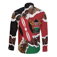Kenya Grunge Long Sleeve Button Shirt Mix Animal Skin Pattern - Wonder Print Shop