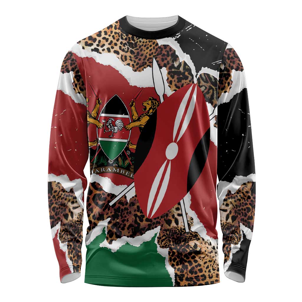 Kenya Grunge Long Sleeve Shirt Mix Animal Skin Pattern - Wonder Print Shop