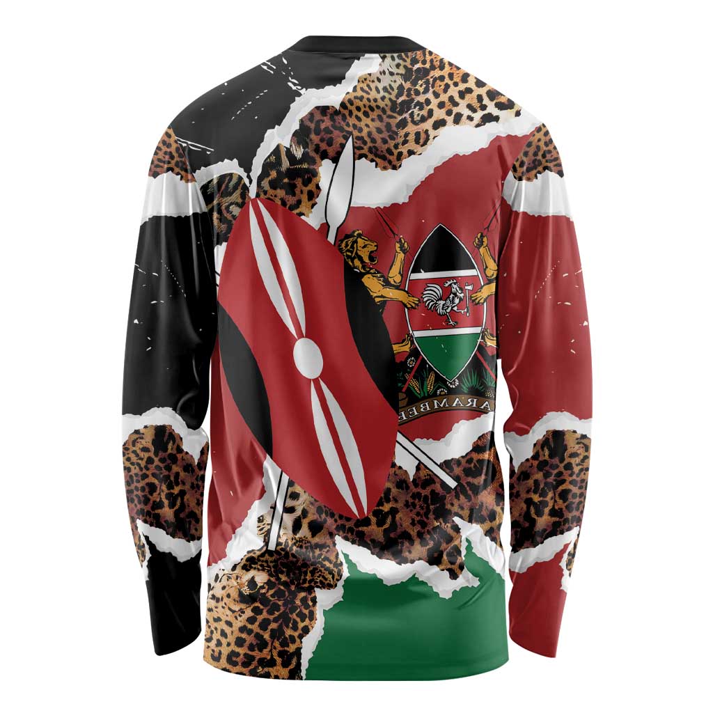 Kenya Grunge Long Sleeve Shirt Mix Animal Skin Pattern - Wonder Print Shop