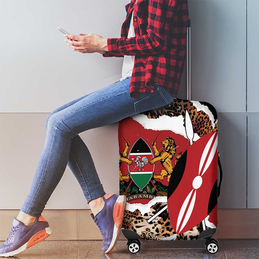 Kenya Grunge Luggage Cover Mix Animal Skin Pattern - Wonder Print Shop
