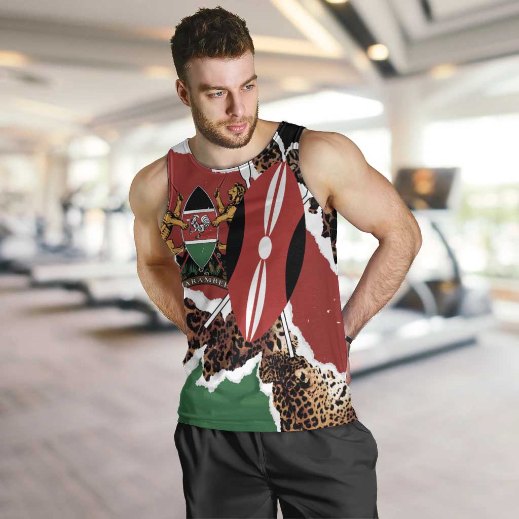 Kenya Grunge Men Tank Top Mix Animal Skin Pattern - Wonder Print Shop