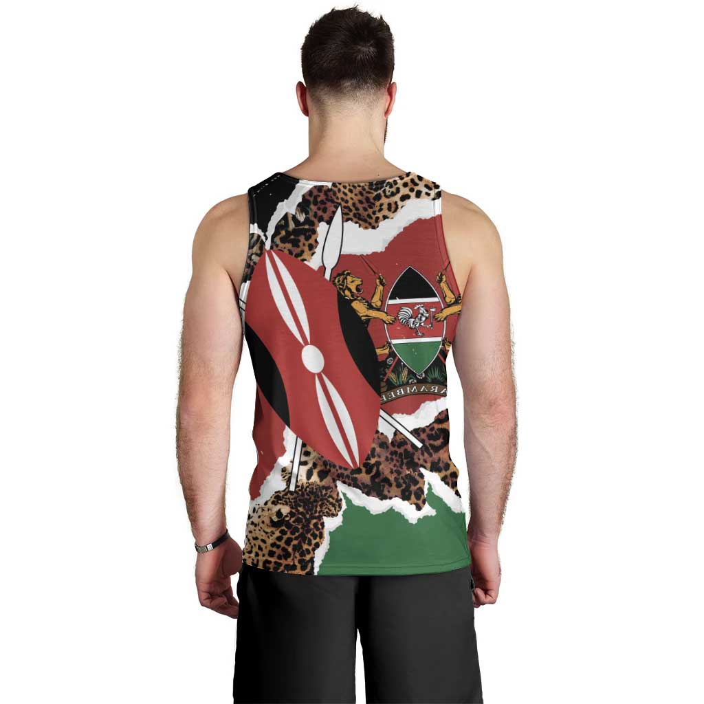 Kenya Grunge Men Tank Top Mix Animal Skin Pattern - Wonder Print Shop