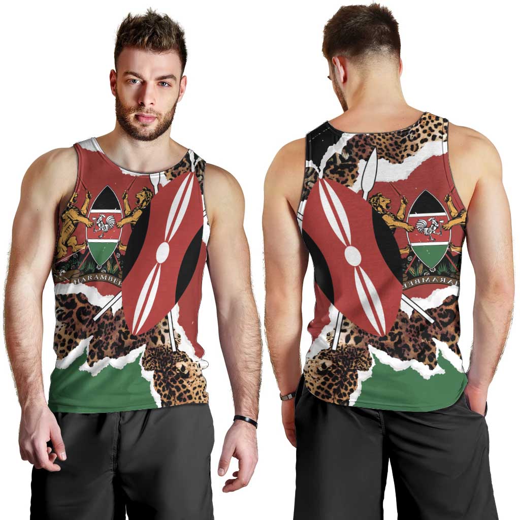 Kenya Grunge Men Tank Top Mix Animal Skin Pattern - Wonder Print Shop