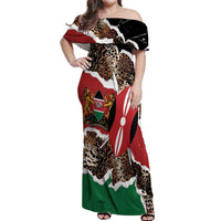 Kenya Grunge Off Shoulder Maxi Dress Mix Animal Skin Pattern - Wonder Print Shop