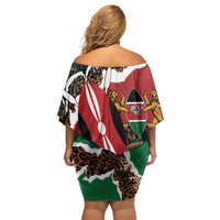 Kenya Grunge Off Shoulder Short Dress Mix Animal Skin Pattern - Wonder Print Shop