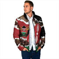 Kenya Grunge Padded Jacket Mix Animal Skin Pattern - Wonder Print Shop