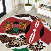 Kenya Grunge Round Carpet Mix Animal Skin Pattern - Wonder Print Shop