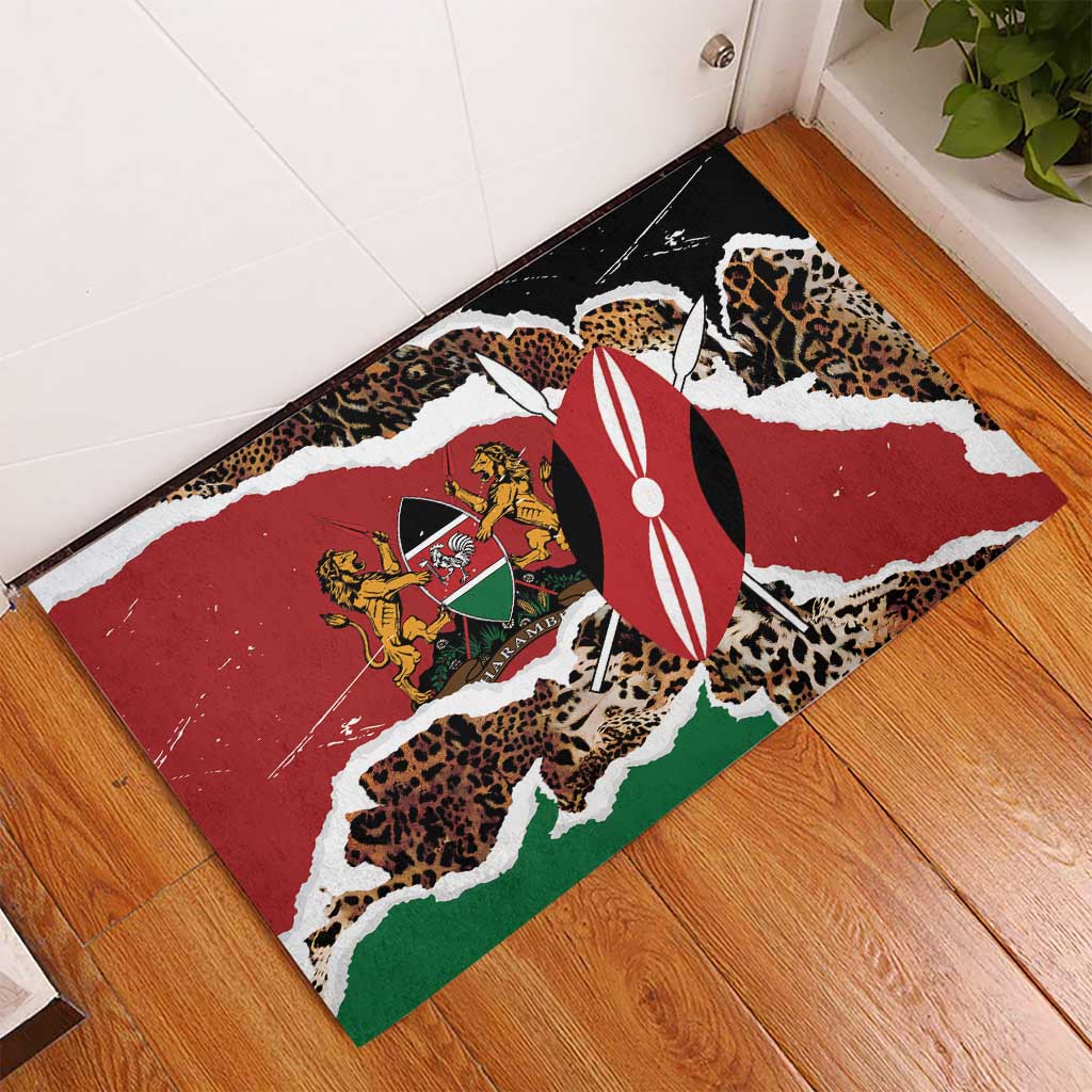 Kenya Grunge Rubber Doormat Mix Animal Skin Pattern - Wonder Print Shop